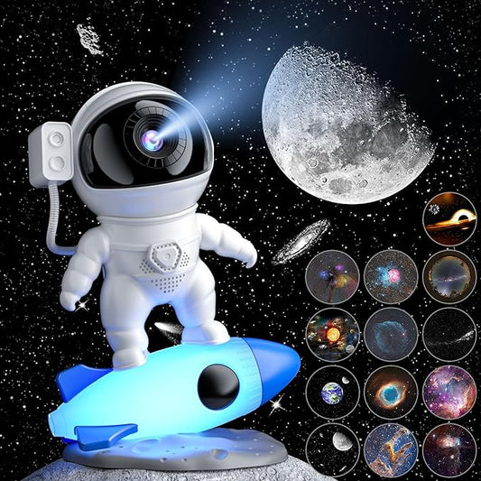Astronauta proyector de estrellas, 13 escenas cósmicas